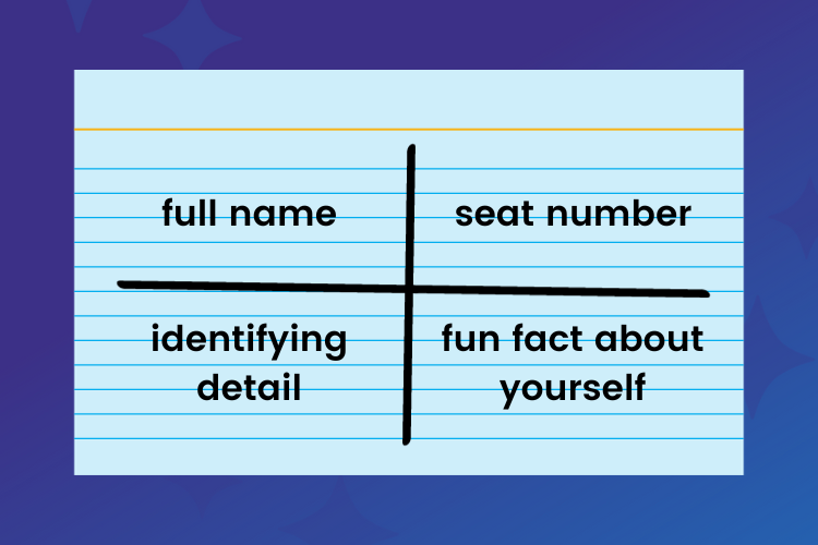 flashcard for student names example